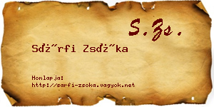 Sárfi Zsóka névjegykártya